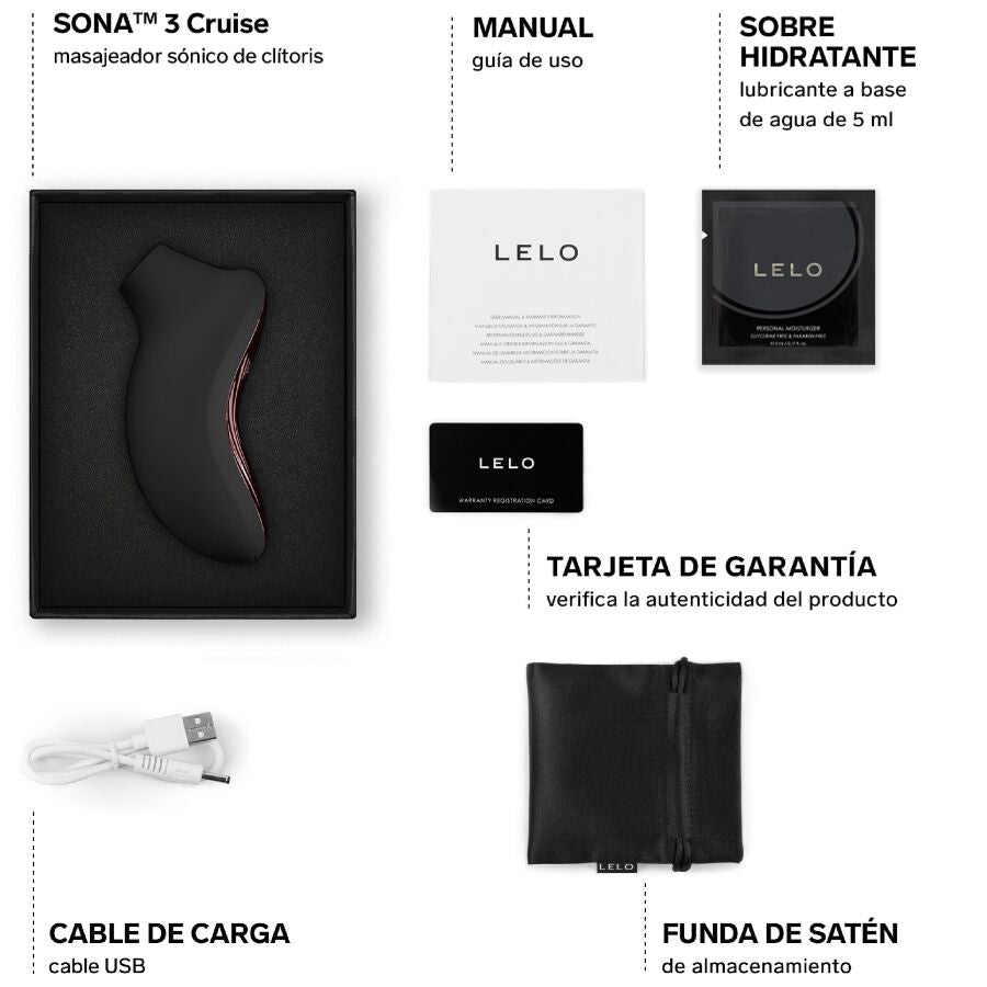 LELO - SONA 3 CRUISE MASAJEADOR SÓNICO DE CLÍTORIS NEGRO