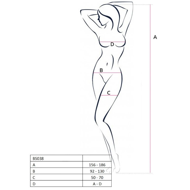 PASSION - WOMAN BS038 BODYSTOCKING NEGRO TALLA ÚNICA