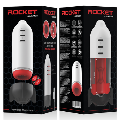 JAMYJOB - ROCKET MASTURBADOR TECNOLOGÍA SOFT COMPRESSION Y VIBRACIÓN