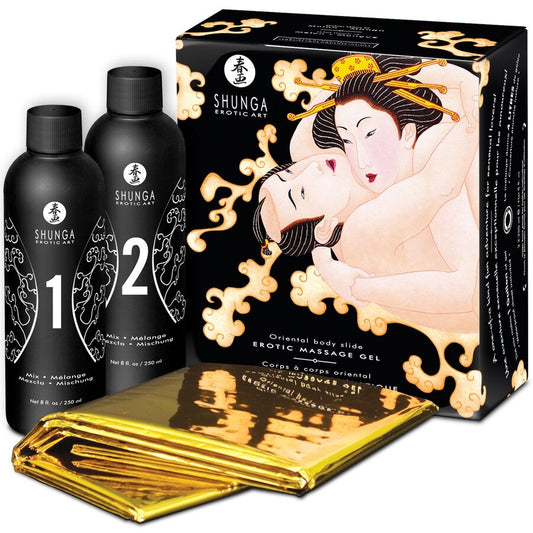 SHUNGA - GEL DE MASAJE ERÓTICO CUERPO A CUERPO ORIENTAL MELÓN MANGO