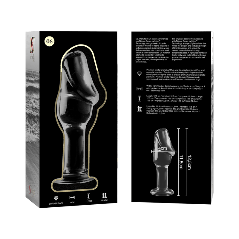 NEBULA SERIES BY IBIZA - MODELO 6 PLUG CRISTAL TRANSPARENTE 12.5 CM -O- 4 CM