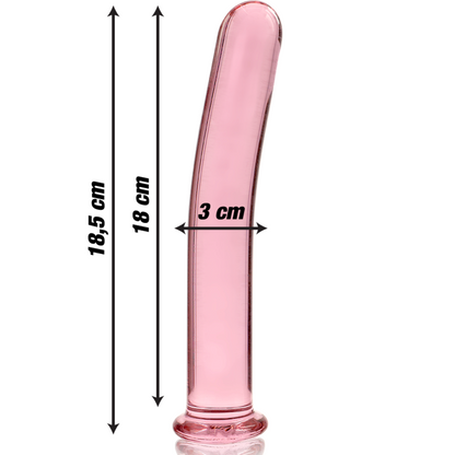 NEBULA SERIES BY IBIZA - MODELO 17 DILDO CRISTAL ROSA 18.5 CM -O- 3 CM