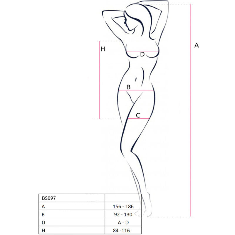 PASSION - BS097 BODYSTOCKING ROJO TALLA ÚNICA