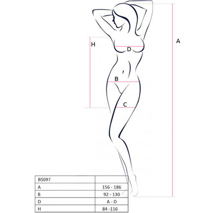 PASSION - BS097 BODYSTOCKING ROJO TALLA ÚNICA
