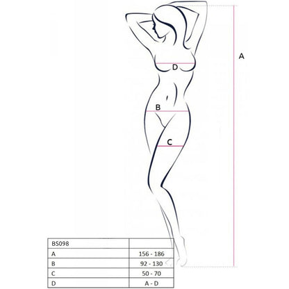 PASSION - BS098 BODYSTOCKING ROJO TALLA ÚNICA