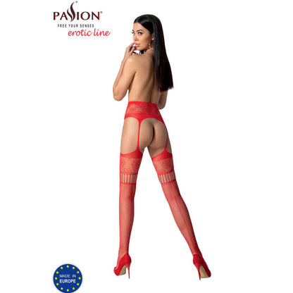 PASSION - S030 MEDIAS CON LIGUERO ROJO TALLA ÚNICA