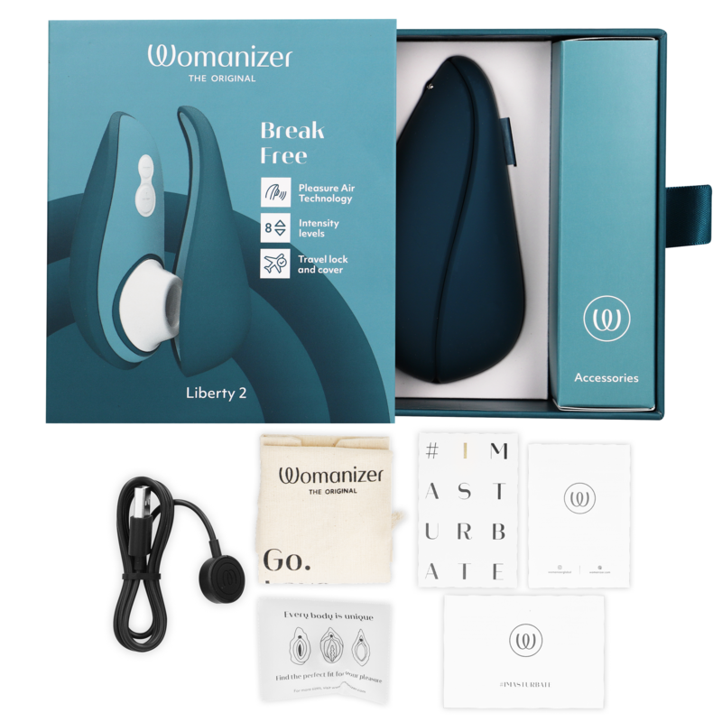 WOMANIZER - LIBERTY 2 ESTIMULADOR & SUCCIONADOR CLÍTORIS AZUL