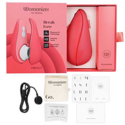 WOMANIZER - LIBERTY 2 ESTIMULADOR & SUCCIONADOR CLÍTORIS ROSA