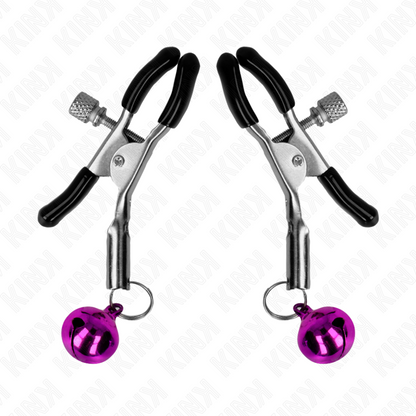 KINK - PINZAS PARA PEZONES CON CAMPANILLA VIOLETA 6 CM