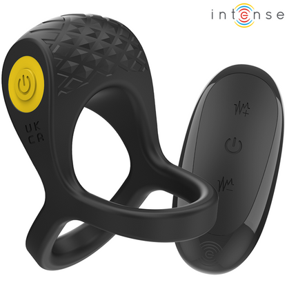 INTENSE - ALEX ANILLO DOBLE VIBRADOR PENE 10 VIBRACIONES NEGRO