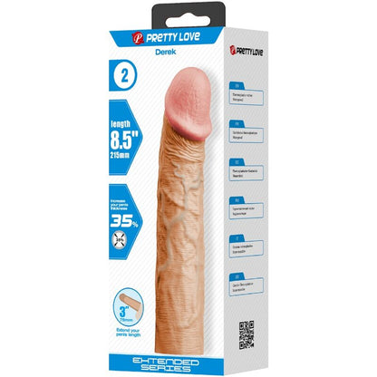 PRETTY LOVE - DEREK FUNDA PENE CON EXTENSIÓN DE 7.6 CM NATURAL