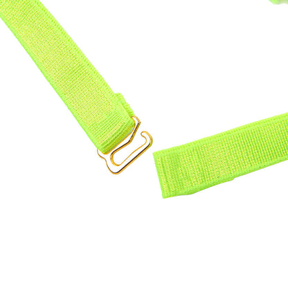 SUBBLIME - 955281 SET SUJETADOR CON COLLAR Y DETALLES PARA PIERNAS VERDE FLUORESCENTE L/XL