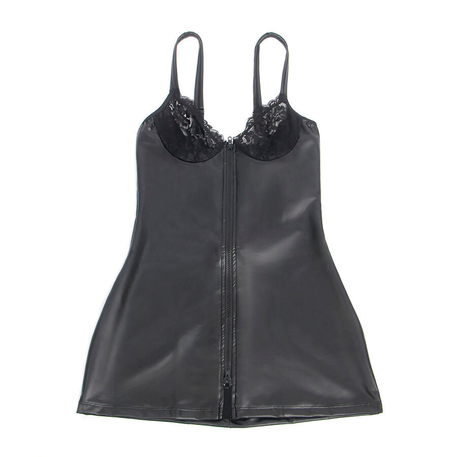 SUBBLIME - 957575 VESTIDO DE CUERO CON CREMALLERA NEGRO L/XL