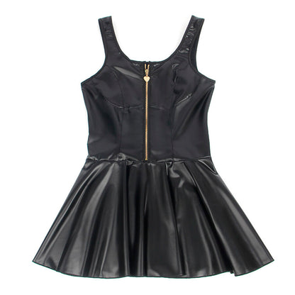 SUBBLIME - 957674 VESTIDO DE CUERO CON CREMALLERA DE CORAZÓN NEGRO L/XL
