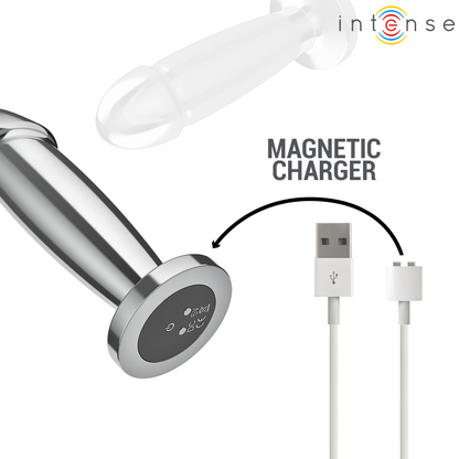INTENSE - PLUG ANAL 10 VIBRACIONES METAL EN FORMA DE DILDO CON CONTROL REMOTO M
