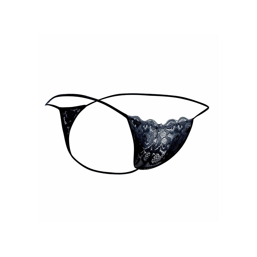MOB - TANGA DE ENCAJE NEGRO TALLA S/M
