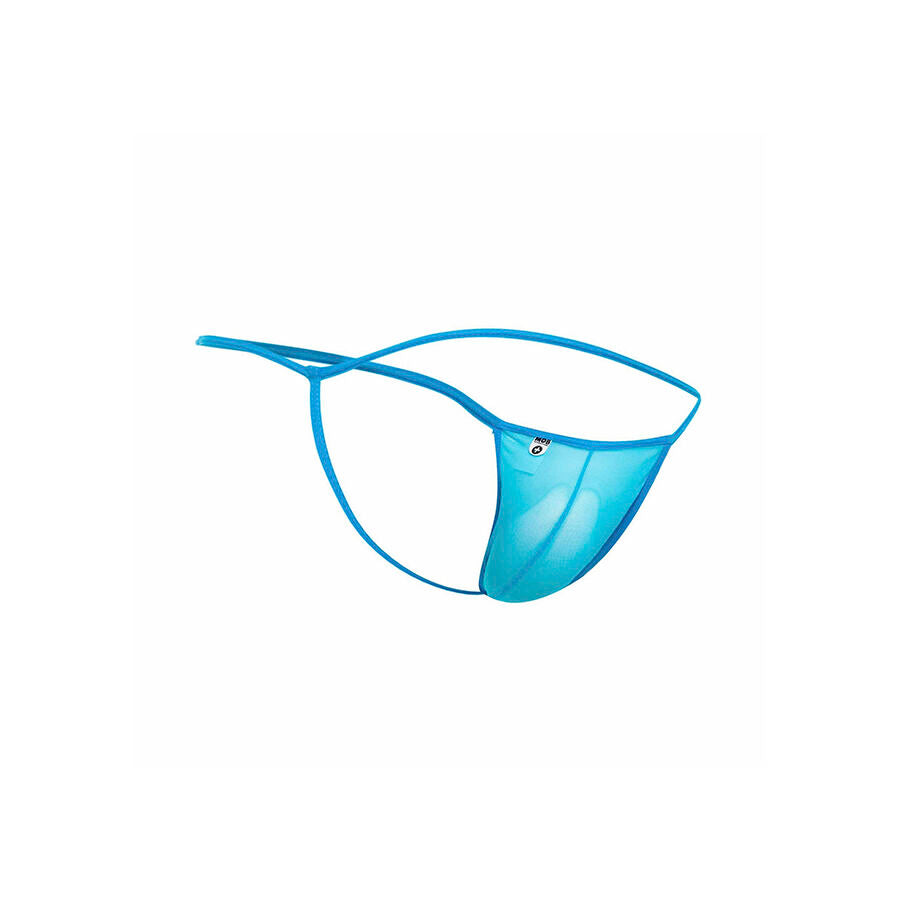 MOB - TANGA TRANSPARENTE CON FORMA DE T AQUA TALLA S/M