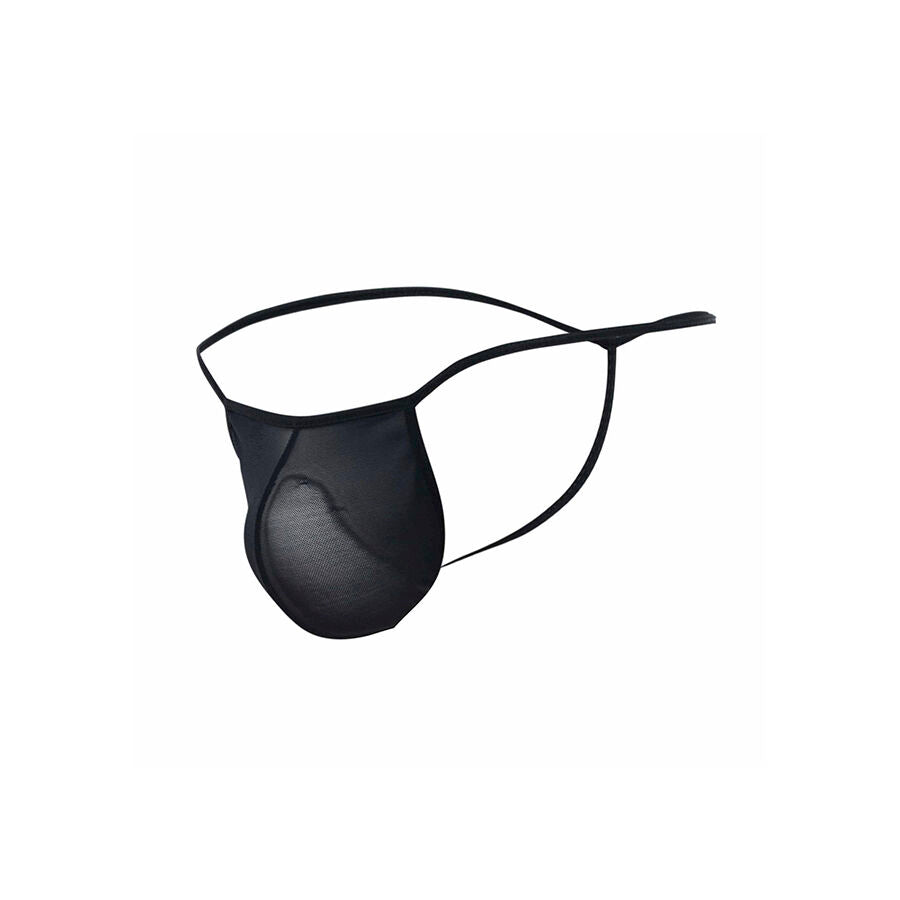 MOB - TANGA TRANSPARENTE CON FORMA DE T NEGRO TALLA S/M