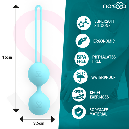 MORESSA - OSIAN TWO ENTRENAMIENTO SUELO PELVICO 101gr PREMIUM SILICONA TURQUESA
