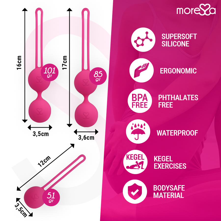MORESSA - OSIAN SET PREMIUM SILICONA ROSA (Osian One - 51 g | Osian Two - 101 g | Osian Three 85 g)