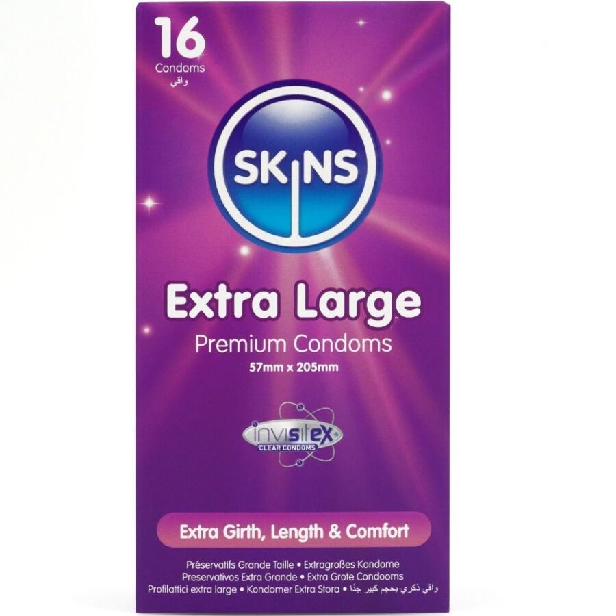 SKINS - TAMAÑO XL PRESERVATIVOS PREMIUM PACK 16