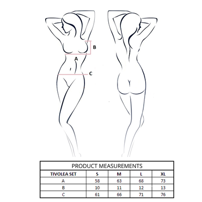PASSION - TIVOLEA SET SUJETADOR + TANGA NEGRO L/XL
