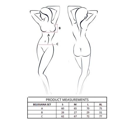 PASSION - BELISSANA SET SUJETADOR + TANGA VIOLETA S/M