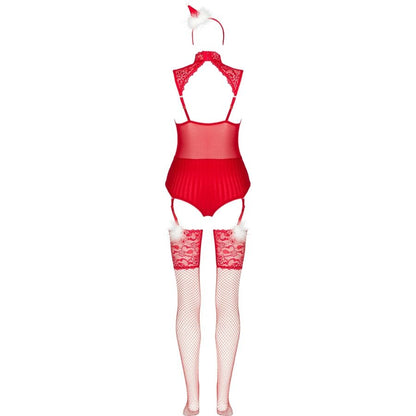 LIVCO CORSETTI FASHION - LIMPID SNOWFLAKES LC 90604 BODY + MEDIAS + DIADEMA NAVIDEÑA L/XL