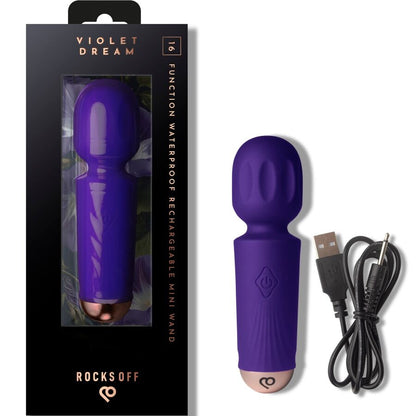 ROCKS-OFF - MINI WAND RECARGABLE 16 FUNCIONES VIOLETA