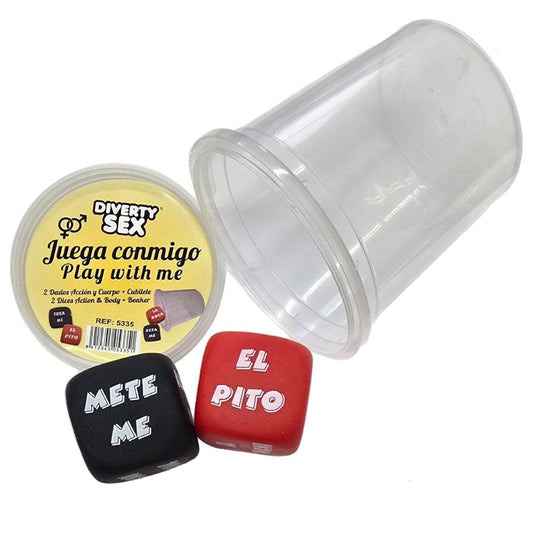 DIABLO PICANTE - DADOS VERBO + LUGAR DEL CUERPO CON CUBILETE