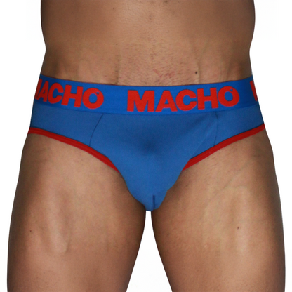 MACHO - MCH005 SLIP CLÁSICO AZULÓN + ROJO M