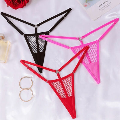 CHILIROSE - CR 4856 MICRO TANGA REJILLA NEGRO S/M