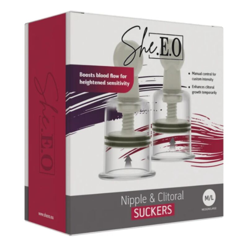 SHE.E.O - SUCCIONADORES PARA PEZONES Y CLÍTORIS M/L