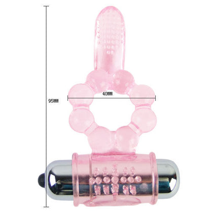 BAILE - ANILLO SILICONA 10 RITMOS LENGUA CON VIBRACIÓN ROSA