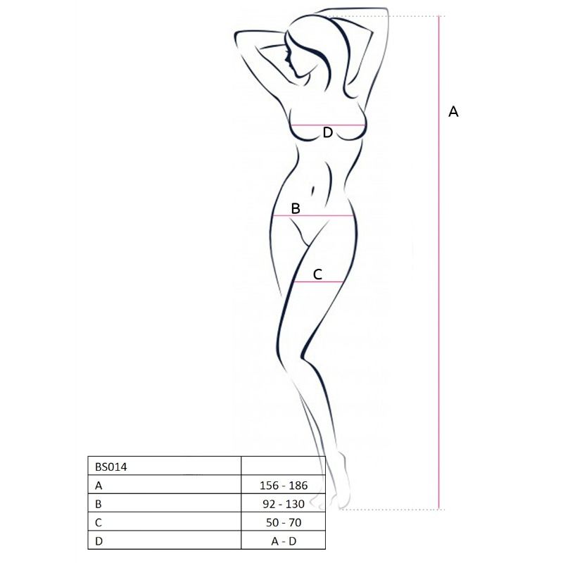 PASSION - WOMAN BS014 BODYSTOCKING ROJO TALLA ÚNICA