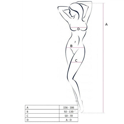 PASSION - WOMAN BS055 BODYSTOCKING BLANCO TALLA ÚNICA