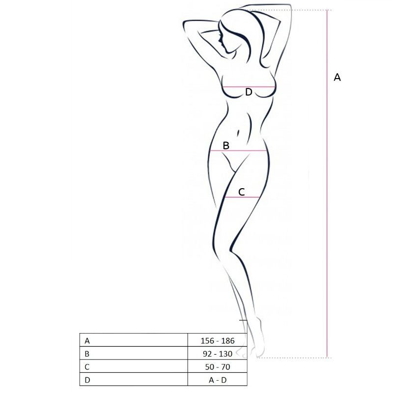 PASSION - WOMAN BS052 BODYSTOCKING ROJO TALLA ÚNICA